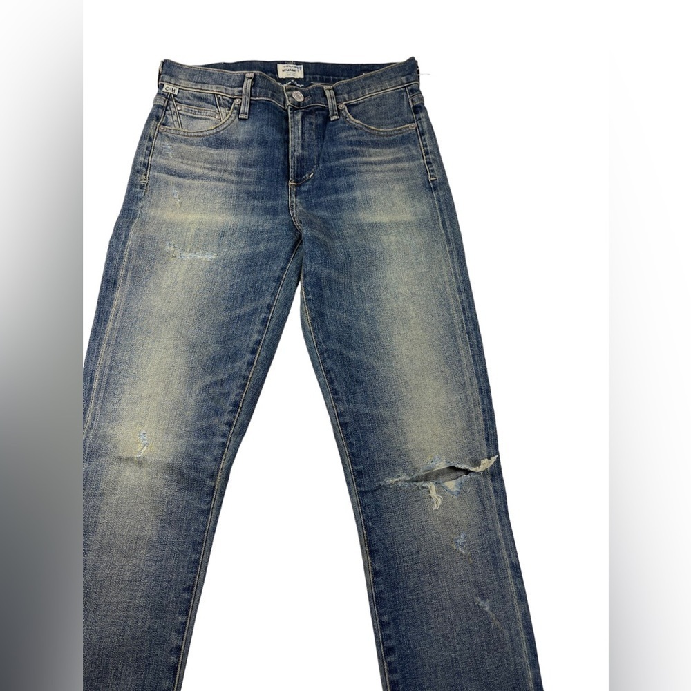 Citizens of Humanity rocket crop high rise skinny jeans distressed size 25 - Picture 3 of 12